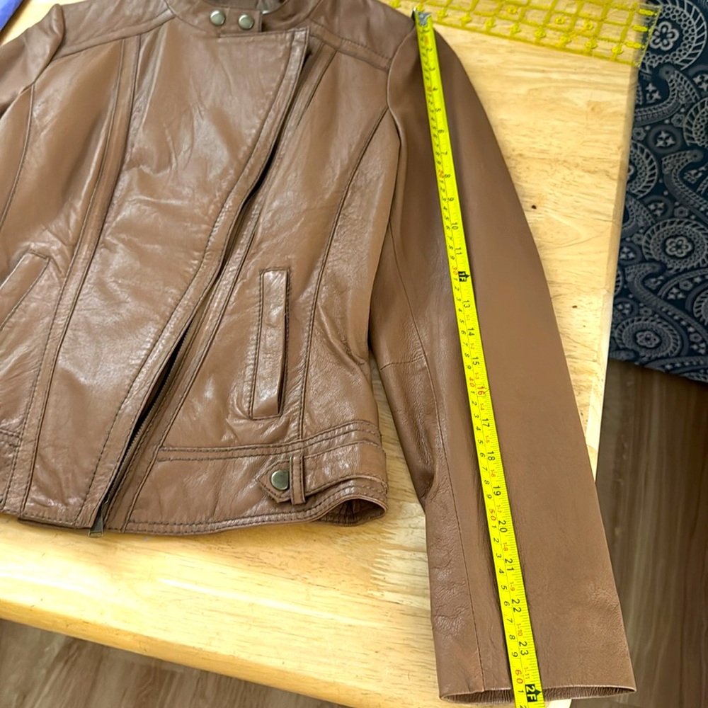Boston Proper Lined Leather Chic Jacket - image 8